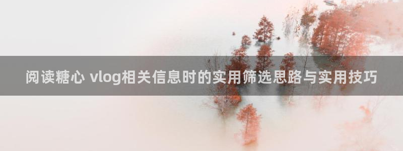 糖心在线观看视频：阅读糖心 vlog相关信息时的实用筛选思路与实用技巧